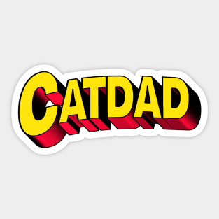 Cat Dad Super Hero Comic Text Sticker